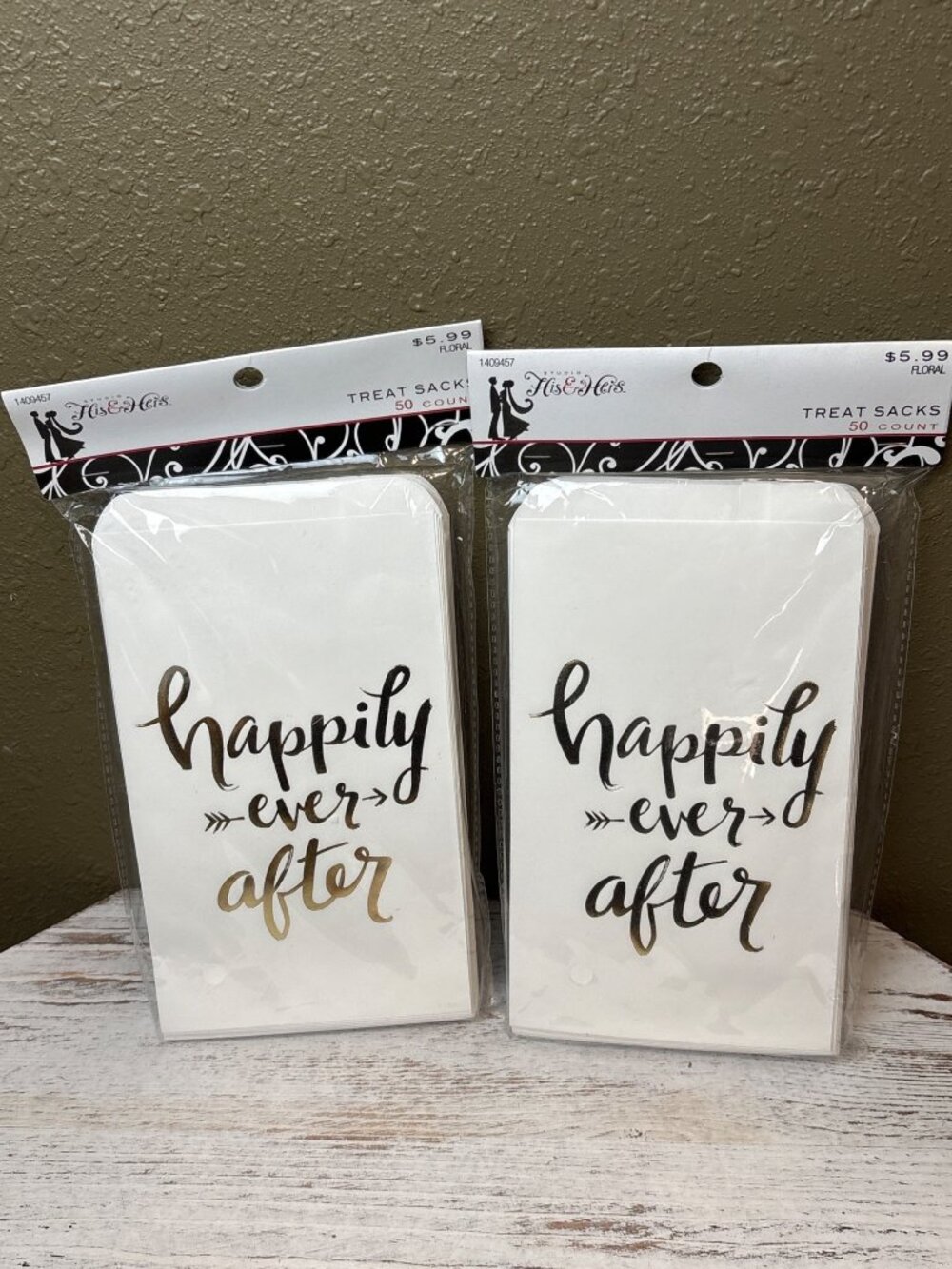Wedding Treat Sacks 2 Packs - 100 Total - Happily Ever After